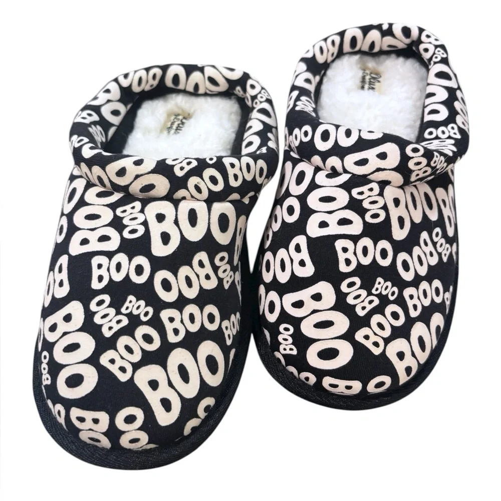Deluxe by Dearfoams Kids Unisex Slippers Halloween Black Size 13 - 1 NWT